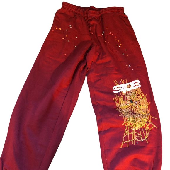 Sp5der Logo Sweatpant Maroon - Picture 1 of 8